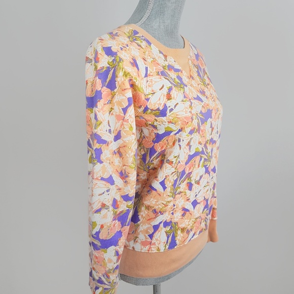 J Crew Floral Crew Neck Sweatshirt Pullover XS - Picture 7 of 8